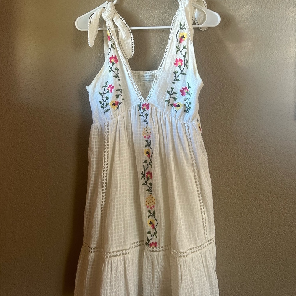 UO Embroidered Babydoll Dress